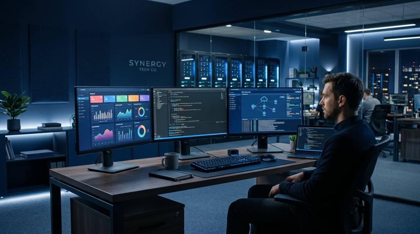 Equipo ModeOnTecno trabajando en oficina moderna
